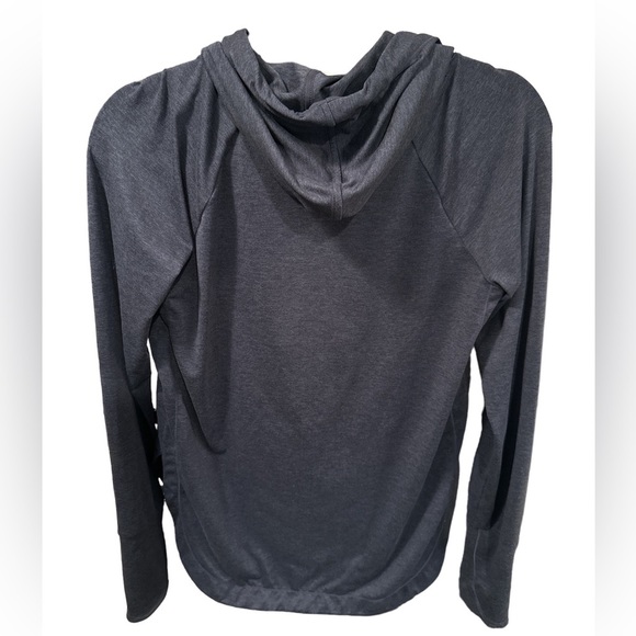 Athleta Wom Running Hoodie NWOT. Navy Drawstrings Thumbholes - Picture 2 of 3